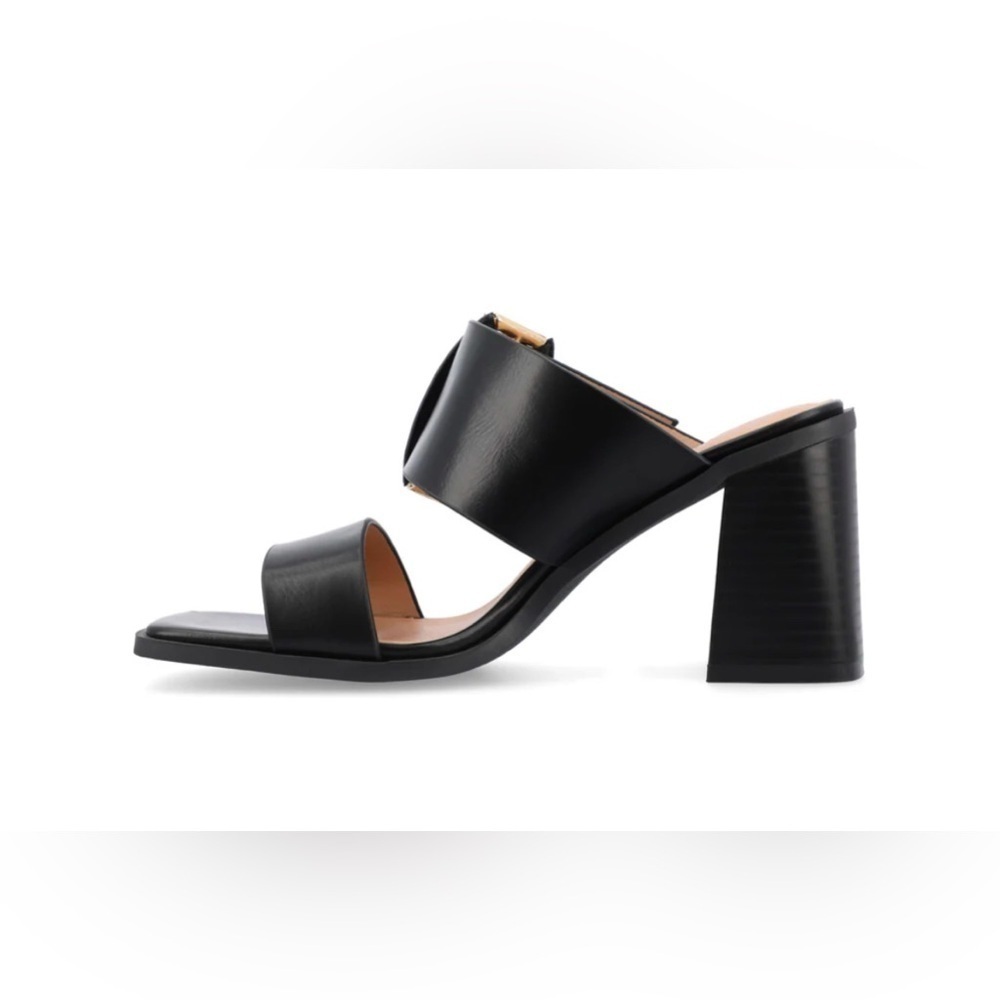 Journee Collection Women’s Junie Black Block Heel Sandals Shoes Size 9.5 NIB - Picture 3 of 13